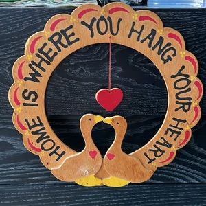 J.S.N.Y. Quoted circle with geese wall hanging 10 inch diameter